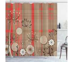 Vintage Style Botany Artsy Shower Curtain