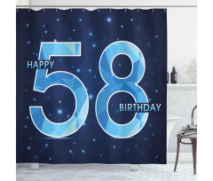 Number Night Sky Age Shower Curtain