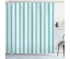 Retro Dots and Stripes Shower Curtain
