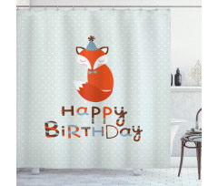 Fox Greeting Text Shower Curtain