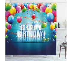 Surprise Party 3D Text Shower Curtain