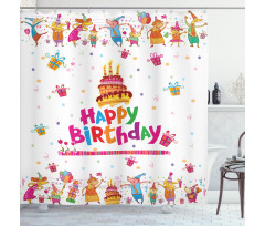 Joyful Mouses Party Mood Shower Curtain