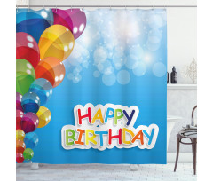 Vibrant Balloons Sky Shower Curtain