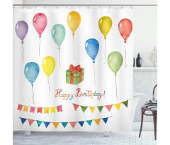Watercolor Birthday Shower Curtain