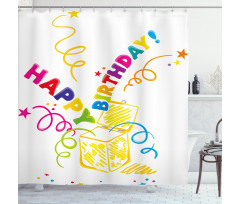 Surprise in Box Doodle Shower Curtain