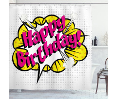 Pop Art Greeting Dots Shower Curtain