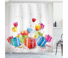 Surprise Boxes Balloon Shower Curtain