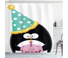 Party Hat Cake Newborn Shower Curtain