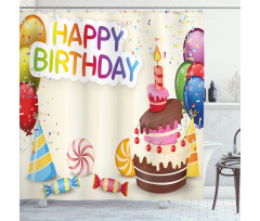 Colorful Party Elements Shower Curtain
