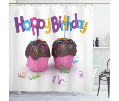 Chocolate Cupcakes Shower Curtain