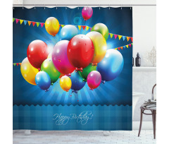 Vibrant Colored Balloons Shower Curtain