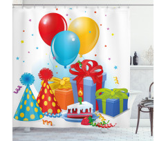 Pie Hats Presents Ballons Shower Curtain