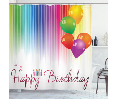 Balloon Greeting Candle Shower Curtain