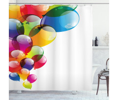 Vibrant Balloons Joy Shower Curtain