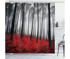 Mystical Foggy Woodland Shower Curtain