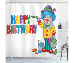 Birthday Party Clown Shower Curtain