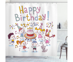 Kids Birthday Party Shower Curtain