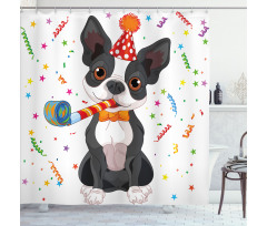 Boston Terrier Dog Shower Curtain