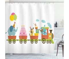 Birthday Cake Animal Shower Curtain