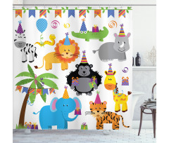 Wild Animals Birthday Shower Curtain