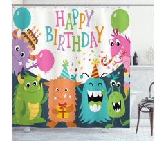 Monster Birthday Shower Curtain