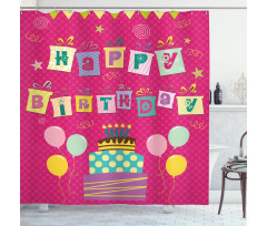 Present Boxes Pink Shower Curtain