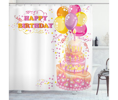 Girl Theme Cake Shower Curtain