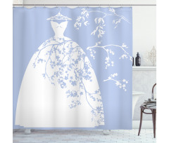 Floral Bride Dress Shower Curtain