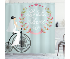 Bride Dress Bicycle Shower Curtain