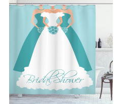 Bride with Bridemaids Shower Curtain