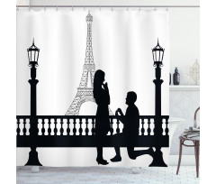 Paris City Lovers Shower Curtain