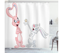 Rabbits Wedding Shower Curtain