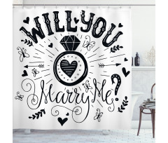 Hearts Marriage Shower Curtain