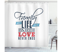 Words Family Love Typo Shower Curtain