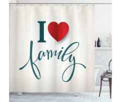 Love and Family Heart Shower Curtain
