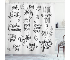 Family Lettering Shower Curtain