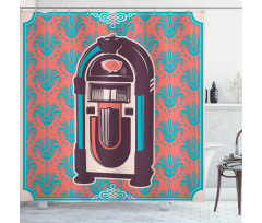 Retro Music Box Party Shower Curtain