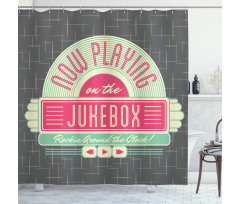 Retro 50s Music Box Shower Curtain