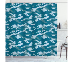 Camouflage Oceanic Colors Shower Curtain