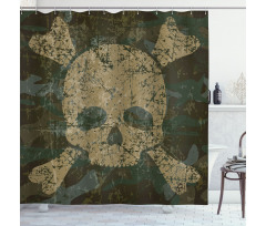 Rusty Aged Camo Design Shower Curtain