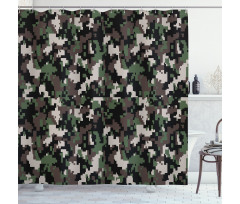 Pixelated Digital Abstract Shower Curtain
