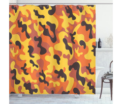 Lively Colorful Camo Art Shower Curtain