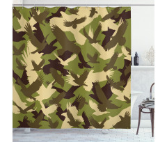 Open Wings Camouflage Shower Curtain