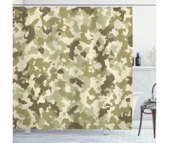 Camouflage Survival Theme Shower Curtain