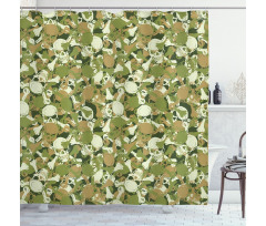 Sketchy Spooky Camouflage Shower Curtain