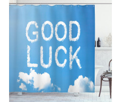 Message Sky Clouds Shower Curtain