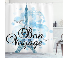 Air Balloon Paris Shower Curtain