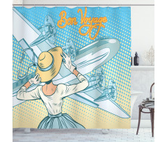 Aircraft Pop Art Shower Curtain