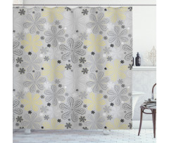 Style Yellow Flower Shower Curtain