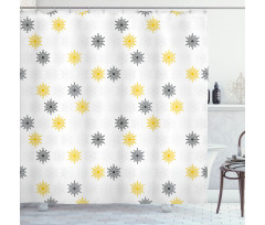 Sun Flowers Dots Shower Curtain